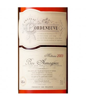 CHÂTEAU DE BORDENEUVE ARMAGNAC VINTAGE 2003